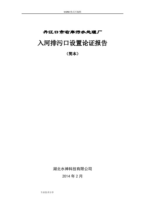 入河排污口设置论证报告简版