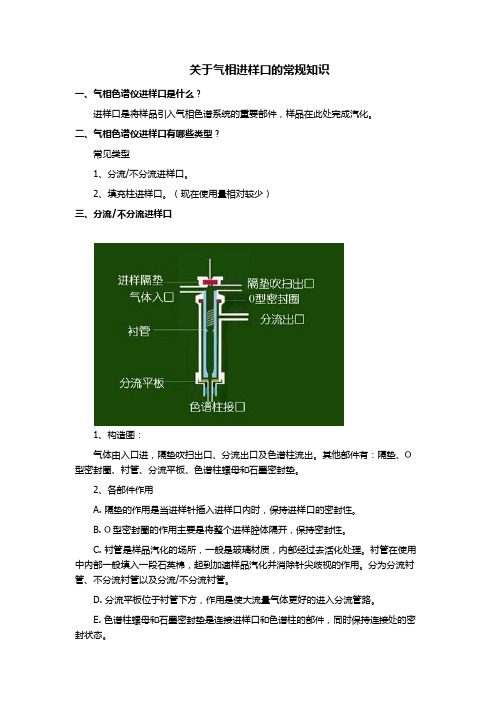 关于气相进样口的常规知识