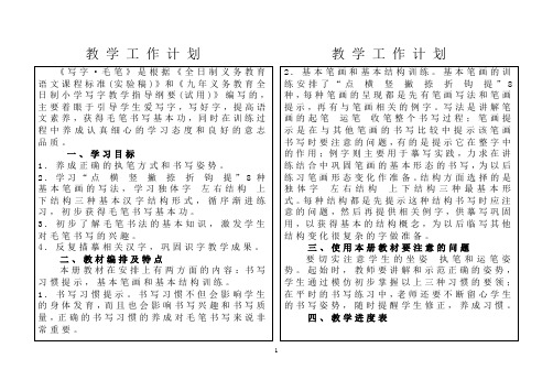 四年级下册《书法》