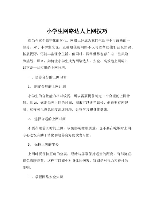 小学生网络达人上网技巧