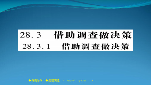 2022春九年级数学下册 第28章《样本与总体》28.3.1 借助调查做决策习题课件 (新版)华东师