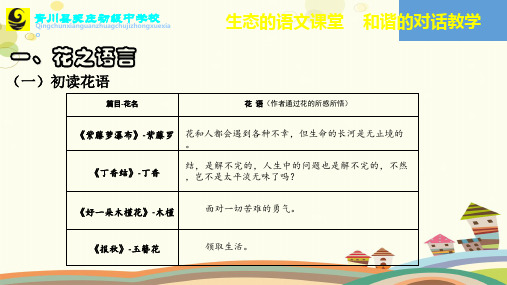 语文人教七年级下册第五单元“花语—宗璞系列散文”群文阅读课件