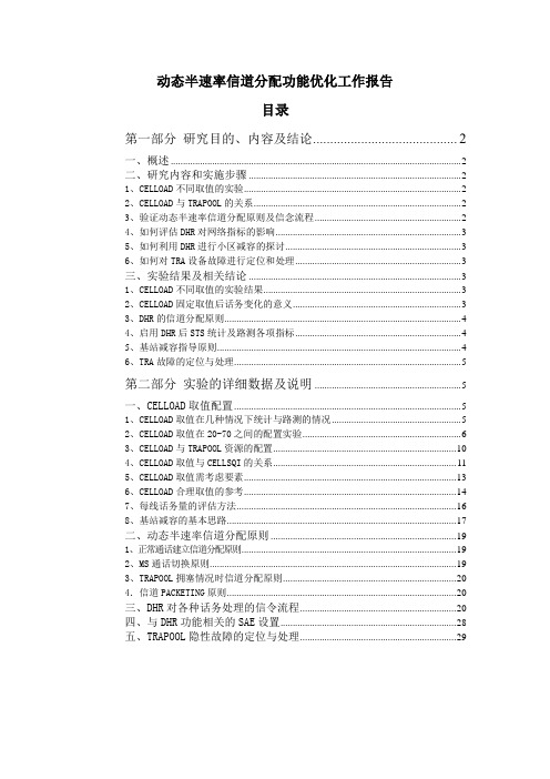 小区级动态半速率信道分配功能优化工作报告全解