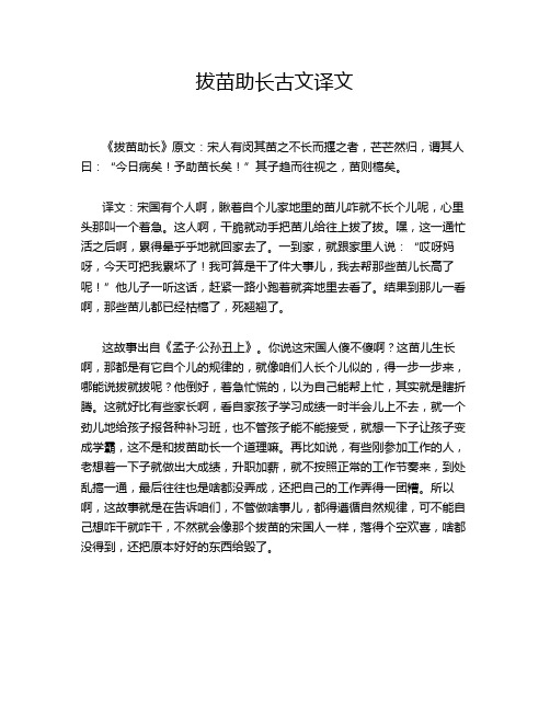 拔苗助长古文译文