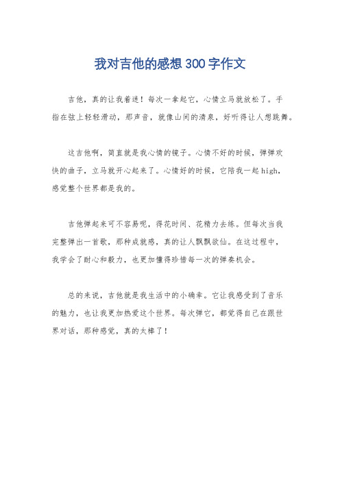 我对吉他的感想300字作文