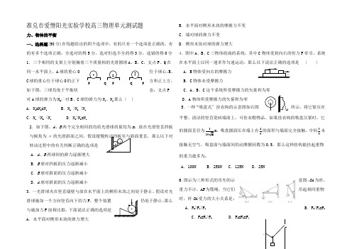 高三物理单元测试题(力物体的平衡)