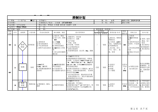 产品生产-控制计划