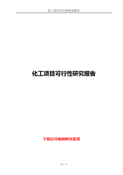 化工行业建设项目商业计划书word