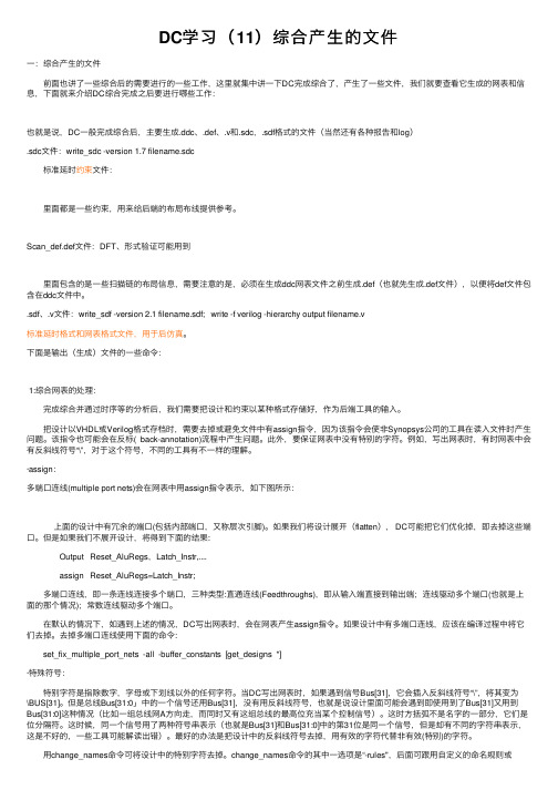 DC学习（11）综合产生的文件