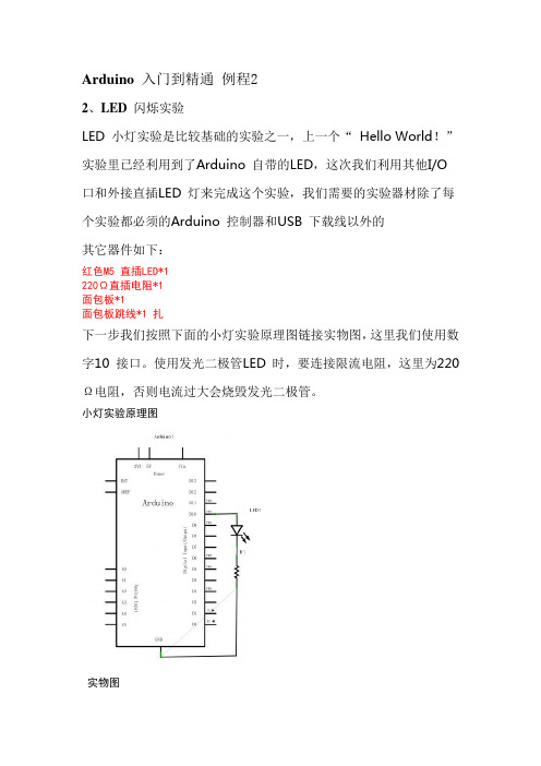 Arduino 入门到精通 例程2-LED 闪烁