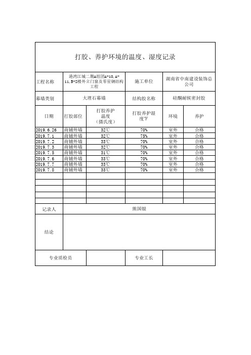 打胶记录