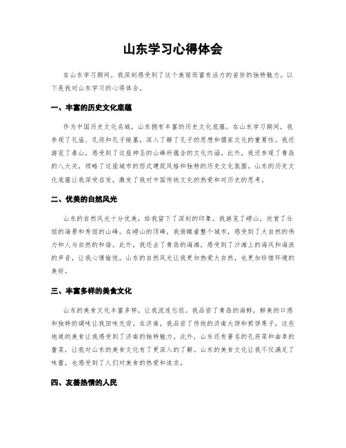 山东学习心得体会