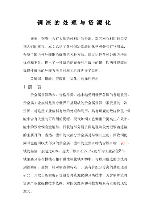 铜渣的处理与资源化（专题）