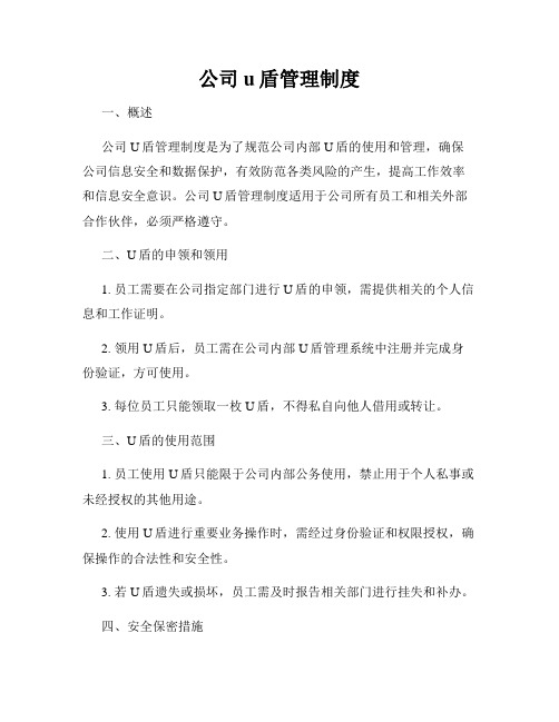 公司u盾管理制度