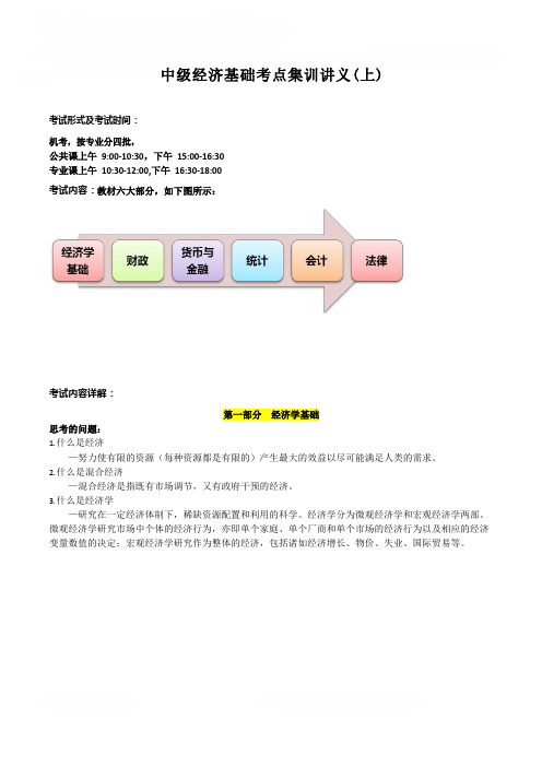 中级经济师-经济基础知识-第1部分 经济学基础(考点汇总)