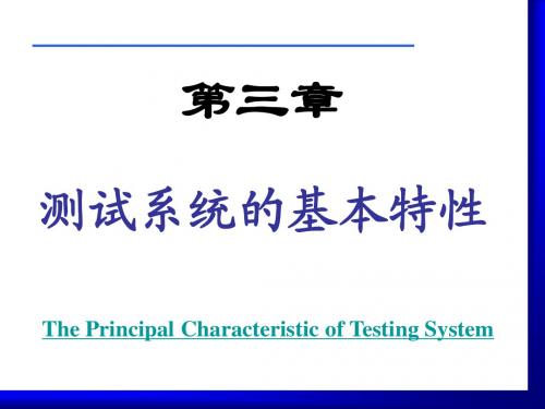 3 测试装置的基本特性