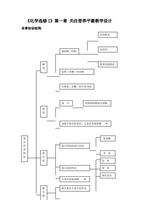 第一章   选修I关注营养平衡教学设计