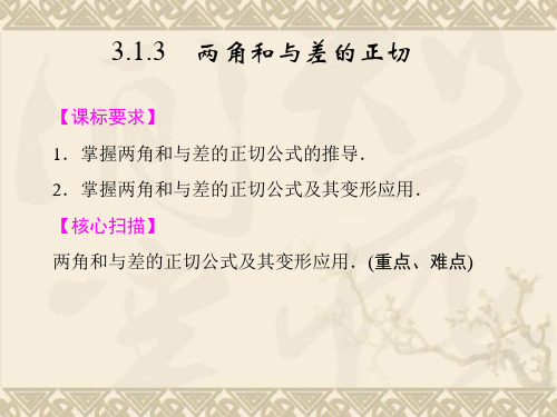 高中新课程数学(苏教版必修四)3.1.3两角和与差的正切 课件