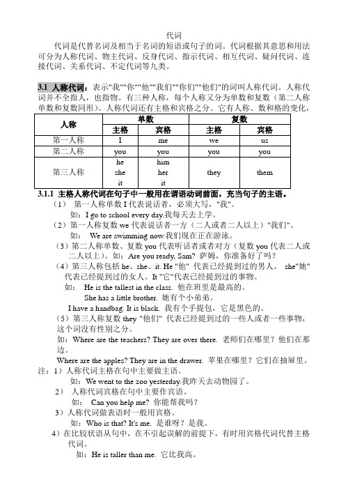 初中英语语法-代词