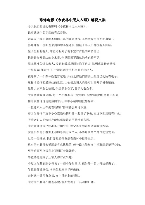 电影今夜林中无人入睡解说文案