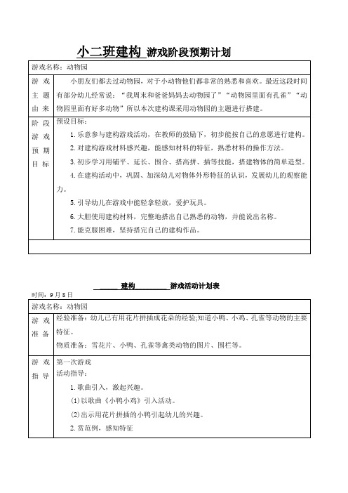 幼儿园中班建构游戏《动物园》