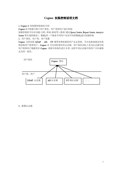 7.Cognos 安全控制及其他