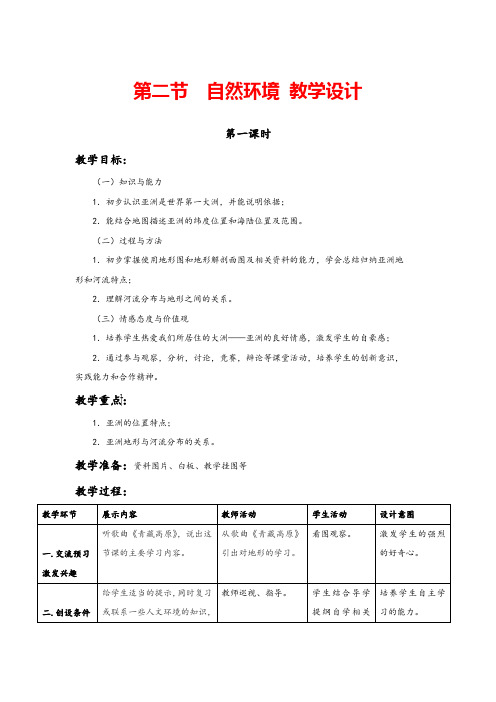 (最新)地理七年级下册《第六章第二节亚洲的自然环境》市优质课一等奖教案