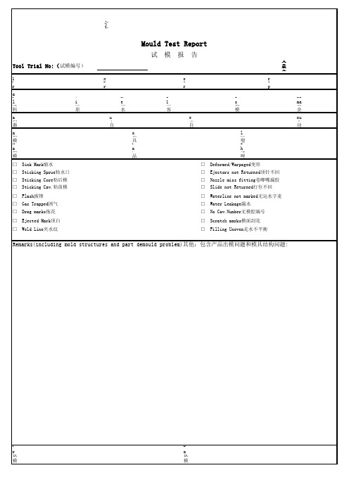 试模报告