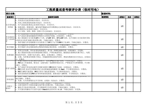 电气工程质量考核评分表