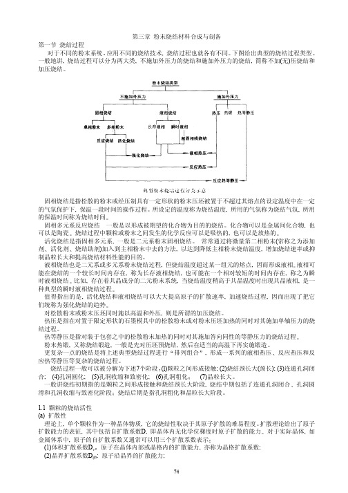 第三章 粉末烧结材料合成与制备