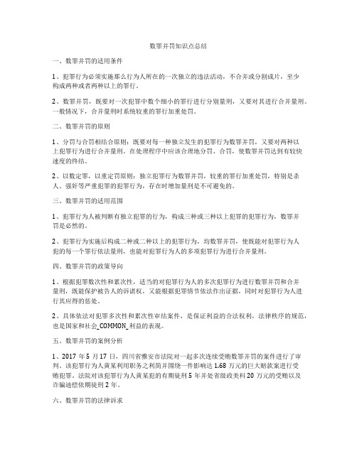 数罪并罚知识点总结