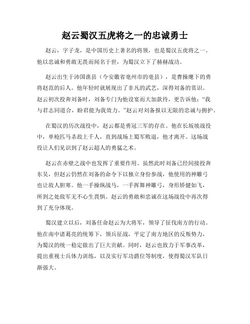 赵云蜀汉五虎将之一的忠诚勇士