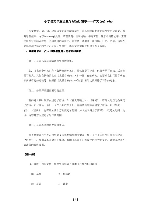 小升初语文总复习资料-作文