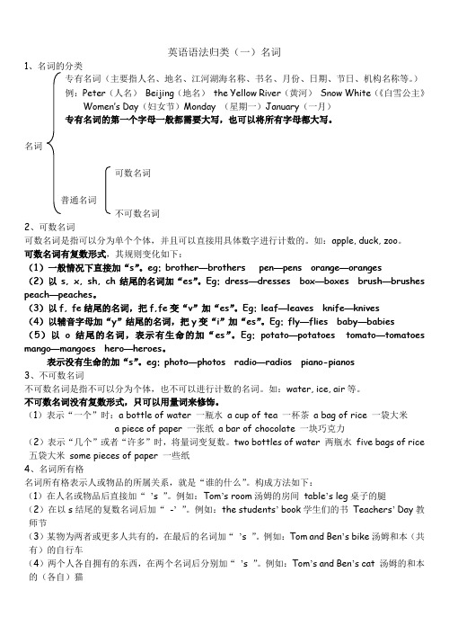 英语语法归类名词