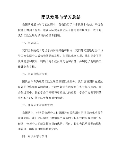 团队发展与学习总结