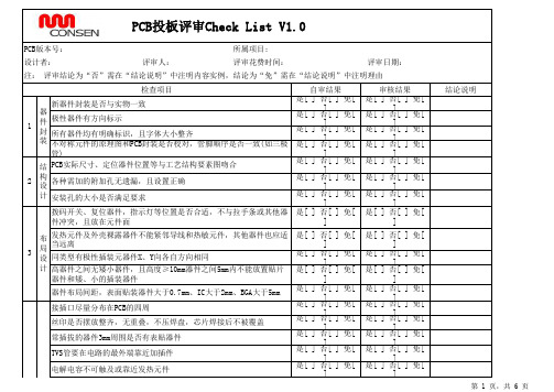 PCB投板审查Check List