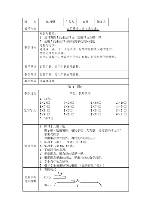 4   8的乘法口诀(练习课)