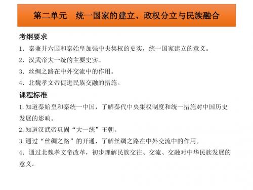 中考历史“中国古代史”复习课件(2)统一国家的建立、政权分立与民族融合(16页)