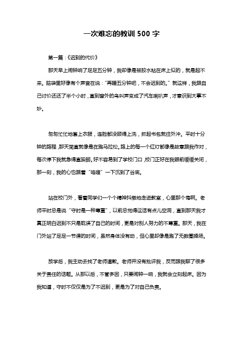 一次难忘的教训500字