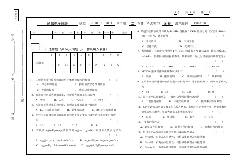 通信电子线路试卷N