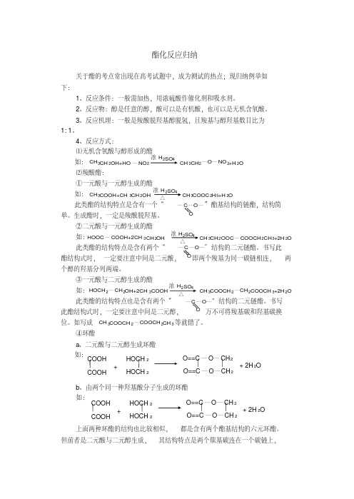 酯化反应归纳