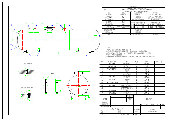 25m3液氨卧式储罐设计图纸