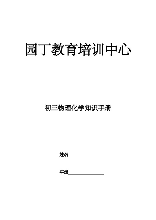 初三物理化学中考知识点