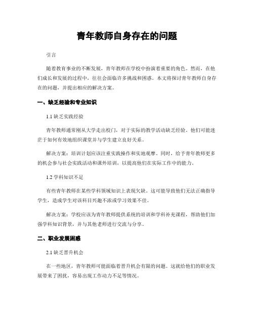 青年教师自身存在的问题