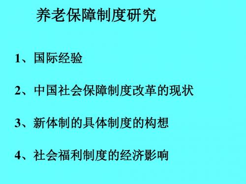 养老保障制度研究课程.ppt