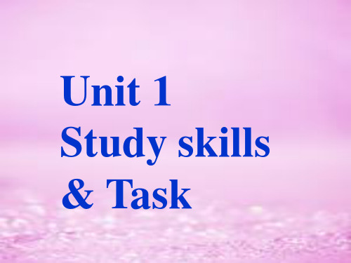 新牛津译林版八年级英语下册Unit1 Study skills and Task精品课件