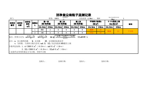 尘埃粒子监测计算表