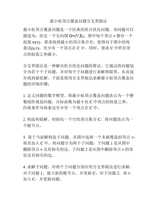 最小权顶点覆盖问题分支界限法