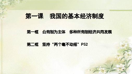 新教材 高中政治必修2 第一课 我国的基本经济制度 精品教学课件