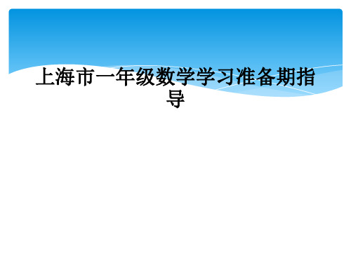 上海市一年级数学学习准备期指导